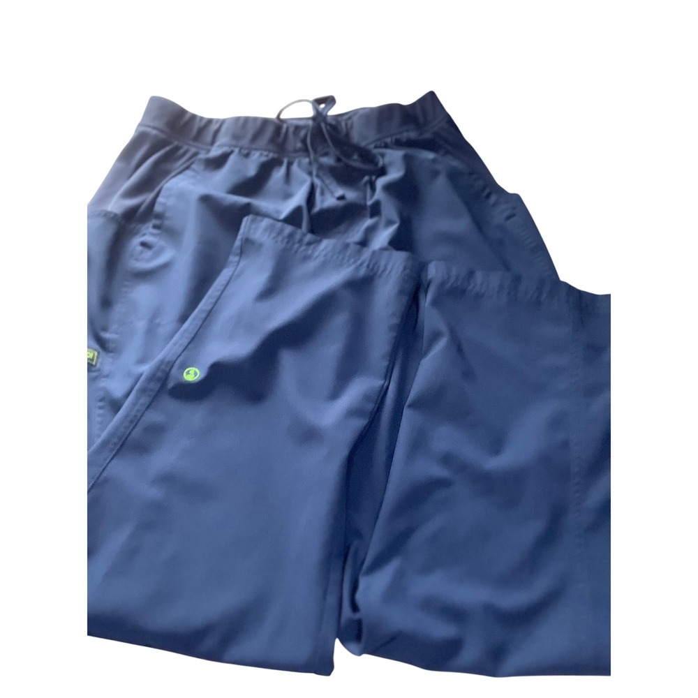 Planet Koi Womens Navy Blue Scrub Set V-Neck Top Cargo Pants MP Top Large